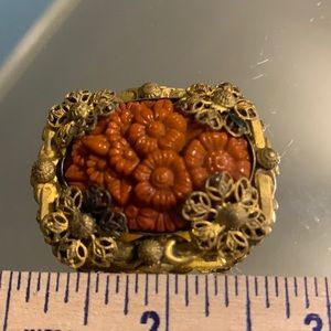 Vintage Filigree Flower Brooch